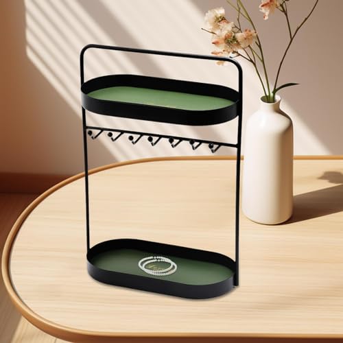 Vaveren Suporte de chave de mesa rack de armazenamento com 7 ganchos e bandeja de armazenamento de j