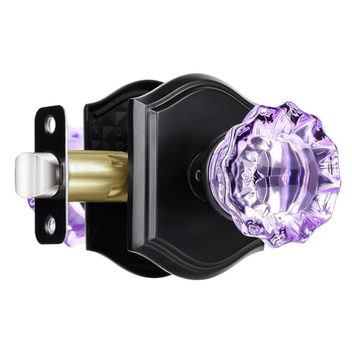CLCTK Purple Glass Door Knobs Interior Passages image