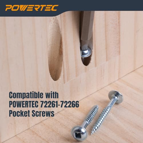 Image of POWERTEC 72259 6 Inch Square Driver Bit Set - #2 Square Head, 1 /4 inch Hex Shank, for Woodworking & Construction (2 Pack)