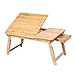 SONGMICS Large Size Lapdesk, Multifunctional Bed Severing Tray, Folding Bamboo Laptop Desk, Breakfast Table with Adjustable Tilt Angle, Notebook Stand, Sofa Tray with Drawer, Natural Grain ULLD009N