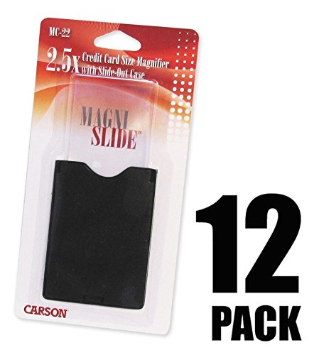 Carson Magnislide 2.5X Power Fresnel Magnifiers With Lock-On Case - Set Of 12 (Mc-22) #TOP2