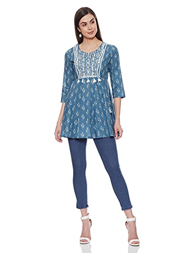 Image of BIBA Women Cotton A Line Printed Kurti