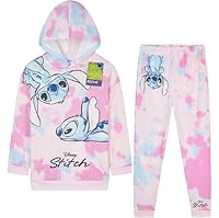 Disney Stitch Trainingsanzug Kinder Mädchen Teenager Jogginganzug Fleece Hoodie Jogginghose Sportbekleidung Stitch Sachen (7-8 Jahre, Multi Tie Dye)