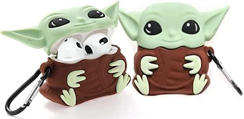 ZhengRong Air pods 3 Case,3D Cartoon Design Cute Silicone Cover with Keychain Fashion Funny Shockproof Soft Protective Shell Cases for AirPods 3rd Generation (2021 Released) (Yoda)