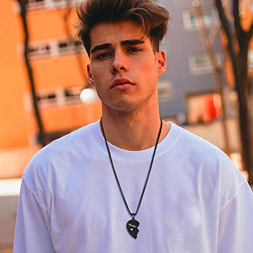 Xuanpai Brother And Sister Heart Matching Necklace Set For 2 - Gifts For Big Brother From Lillte Sister - Big Sister To Little Brother Graduation Back To School Birthday Jewelry #TOP4