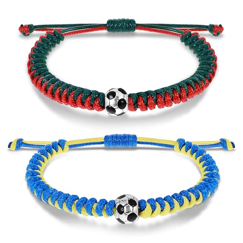 Mabor 2 Stück Freundschaftsarmbänder Fußball Armband Kinder Fussball Geschenke für Jungs Armband Verstellbares Gewebte Armbänder Fussball Geschenke Freundschaftsarmband für Jungen Teen Mabor 2 Stück Freundschaftsarmbänder Fußball Armband Kinder Fussball Geschenke für Jungs Armband Verstellbares Gewebte Armbänder Fussball Geschenke Freundschaftsarmband für Jungen Teen