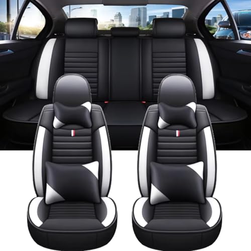 QRDKKL Funda Coche Asiento para Volvo Todos Los Modelos Coches XC90 XC60 Cubierta Asiento Interior Coche(I Black White 5 Seat)