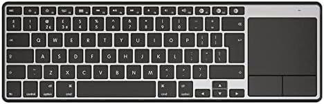 Bluetooth Keyboard with Trackpad for Apple, Wireless Metal Keyboard UK QWERTY Multi-device Rechargeable with Large Sensitive Touchpad for iPad Macbook with iOS Mac OS Systems, Black and Dark Grey