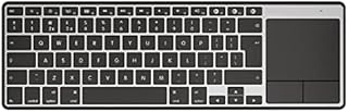 Bluetooth Keyboard with Trackpad for Apple, Wireless Metal Keyboard UK QWERTY Multi-device Rechargeable with Large Sensitive Touchpad for iPad Macbook with iOS Mac OS Systems, Black and Dark Grey