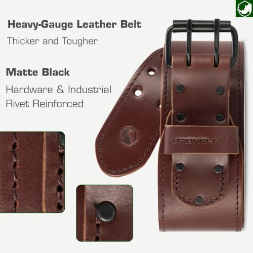 Image of STRONGLAD Framing Tool Belt - 21-Pocket Full-Grain Oil-Tanned Leather Carpenter Tool Bags, Construction Tool Belt with Hammer Holder