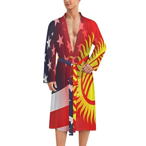 Ropa de dormir suave estilo bata de baño ligera de hombre con manga larga