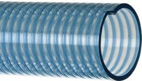 Flexible PVC Heavy Duty Food Grade Suction and Discharge Hose, Clear, 0.75" Hose ID, 0.96" Hose OD, 100' Length