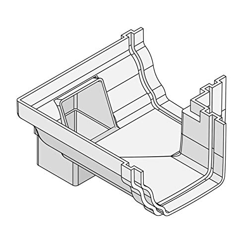 White Right 90° Offset Outlet for Marley Classic Ogee Gutter of Ultraframe Classic Conservatory Roof Guttering