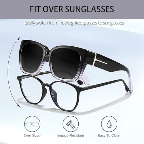 Myliia Eyewear, Fit Overs Glasses Sunglasses Women Trendy Retro Oversized Frame Polarized Fitover Sunglasses Unisex3