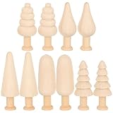 Generic 10pcs Wooden Tree Toy Unfinished Wooden Christmas Trees Mini Wooden Christmas Trees Wooden T