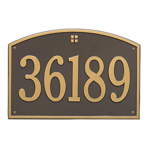 1 Line Cape Charles Estate Aluminum Address Plaque 20.5"W x 14"H - Large 7" High Numbers