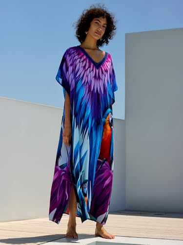 Image of NFVNKJ Women's Plus Size Beach Lounge Kaftan Maxi Dress Swimsuit Coverup for Women
