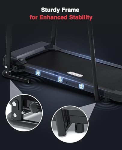 Redliro Treadmill for Seniors with Long Handrails - 300 lbs Capacity Walking Treadmill for Elderly with Cup Holder - Recovery Machine for Home Use with Clear, Non-Scrolling Display (Black) - Image 6