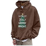 Generisch Lässiges Kapuzen-Sweatshirt für Winter, ideal für Partys (Brown, S)