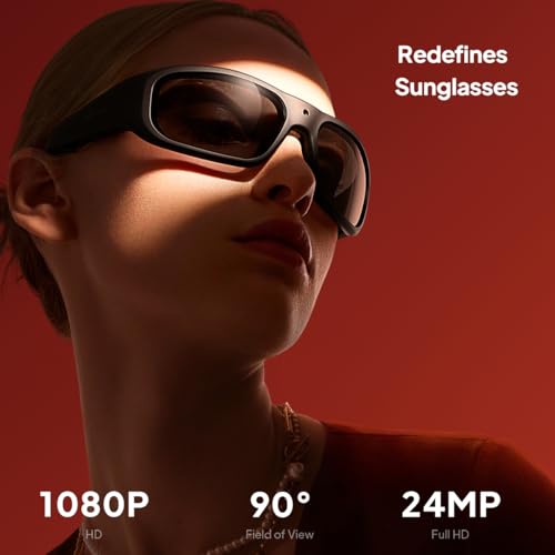 Image of OHO Ultra-Thin Lightweight Sports Camera Sunglasses, 24MP Camera, 1080P Video, Water Resistant UV400 Lens