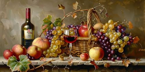 Diamond painting adultos de vino tinto para decorar el salón con este kit DIY 5D