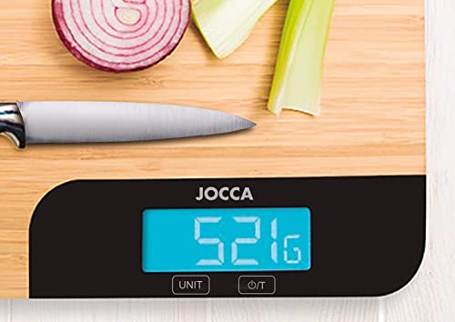 Miniatura 3 de JOCCA - Tabla de Cortar de Cocina de Bambú con Báscula Integrada, Tabla Báscula 2 en 1 con Pantalla LED, Bambú Higiénico, 35x26x2'5cm