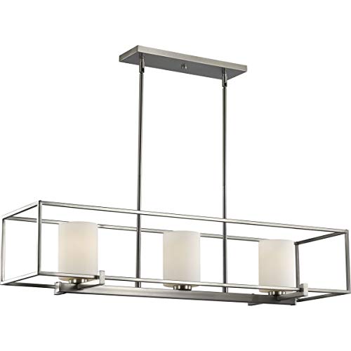 Progress Lighting Chadwick Collection 3-Light Etched Opal Glass Modern Chandelier Light Brushed Nickel, 8.75x40.00x40.00 by Progress Lighting - Image 8