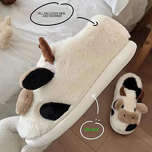 Cute Cow Fuzzy Slippers Women Kawaii Slippers for Women Fluffy Kawaii House Slippers Cute Slippers for Women4
