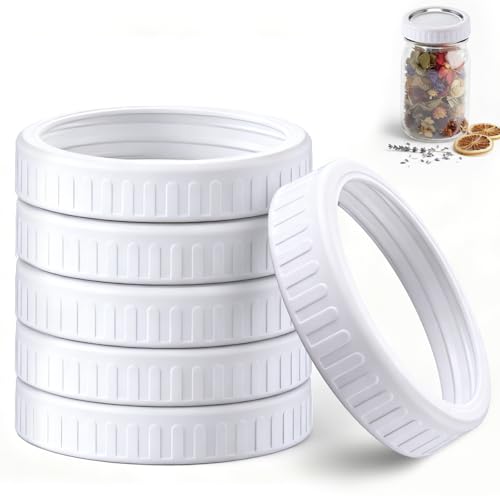Wide Mouth Mason Jar Rings Plastic Canning Bands 6 Pcs