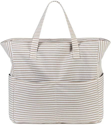 Image of LEDAOU Large Beach Bag Women Waterproof Sandproof Zipper Beach Tote Pool Bag for Swim Gym Grocery Travel with Wet Pocket