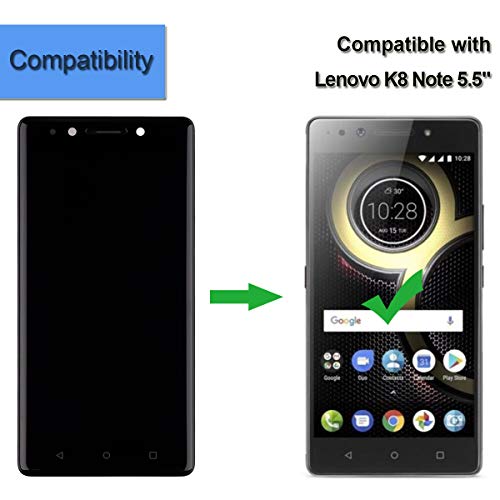 Image of LCD Screen Compatible with Lenovo K8 Note 5.5 inch inch LCD Touch Screen Display Assembly with Tools+Frame(Black)