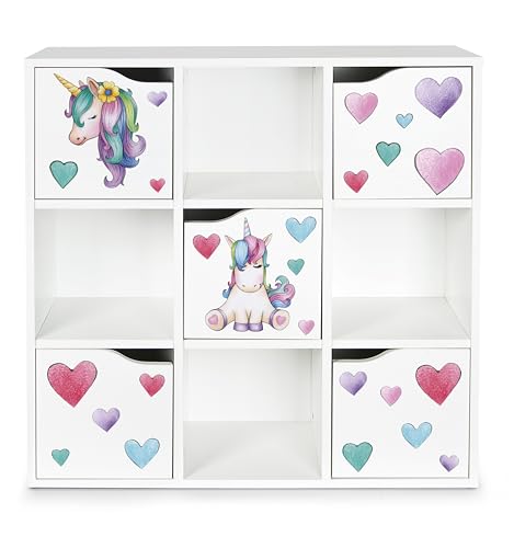 leomark Estantería de Madera con 5 Puertas - KUBICO MAX, Dim: 29 x 89 x 89,5cm, Práctico,...