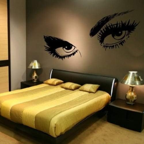 SEXY EYES VINYL WALL ART DECAL STICKER IN BLACK - 65CM (H) X 115CM (W)