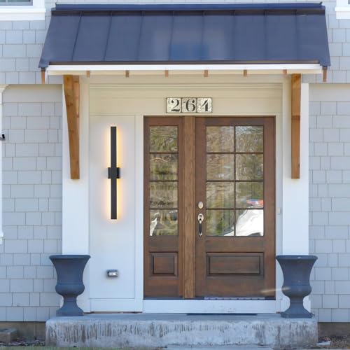 Image of 39.4 inch Long Outdoor Wall Lights Modern LED Exterior Lighting Fixtures Matte Black Outdoor Sconces Wall Lighting for House Front Door Porch Garage Patio
