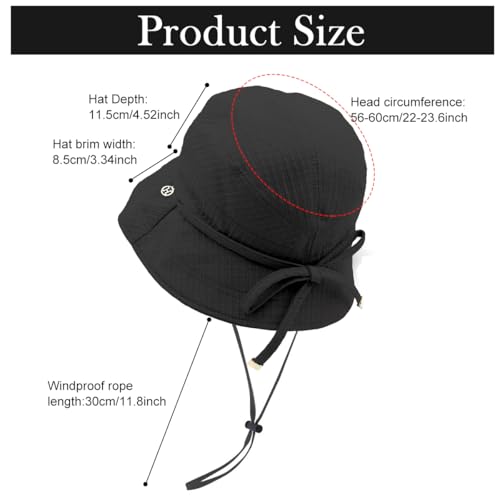Image of SANNIDHI Sun Hats for Women Bucket Hat for Women, Wide Brim Summer UV Protection Beach Hat, Outdoor Casual Womens Hats with Chin Strap, Fashion Ladies