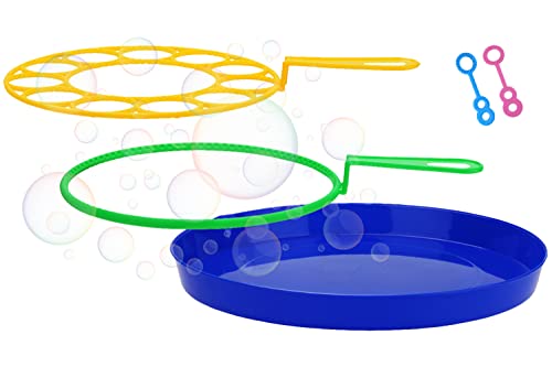 B bangcool Bubble Wands Set - Big Bubbles Wand Funny Bubbles Maker with Tray, Nice for Outdoor Playtime & Birthday Party & Games, Suitable for All Age People