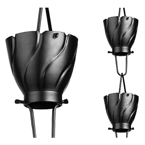 Monarch Rain Chains 19135 (zwart poeder gecoat) Monarch aluminium extra grote Akira Rain Chain, 8-1/2 voet lengte