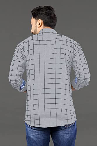 Image of Men's Casual Cotton Checks Shirt