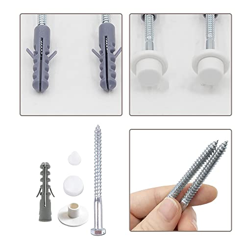 woojfcang Toilet Seat Fittings,2 Sets Bathroom Toilet Pan Floor Fixing Kit Universal Toilet Bidet Anchor Bolts Set Toilet Seat Screws and Hinges Repair Fixing Kit for Toilet Seat Replacement Parts - Image 3