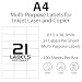 21 Address Label per A4 Sheet, 25 Sheets 525 Address Labels Total, Self Adhesive Address Mailing Printer Labels–Compatible with Inkjet and Laser Printers Printable Sticky Sheet Label [JAM Free]