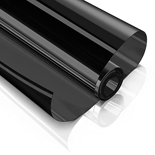 TOYOCO Privacy Window Film Total Blackout Cover 100% Light Blocking Window Tint Static Cling Sun Blocking Heat Control Anti UV and Scratch Resistant Window Tinting Film for Home Office 36in x 6.5ft 