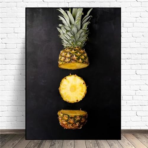 Toile de citron kiwi et ananas de style scandinave pour mur de cuisine