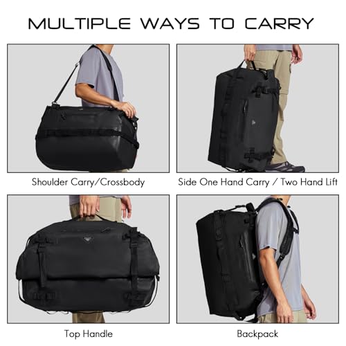 Haimont Waterproof Dry Bag 60L Roll-Top Duffle Backpack with Adjustable Style Straps for Canoeing, Fishing, Rafting, Swimming, Boating, Black - Image 6