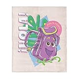 Mochila Dora The Explorer Hola cobertor de seda ao toque, lã macia, personagem de desenho animado, 127 x 152 cm