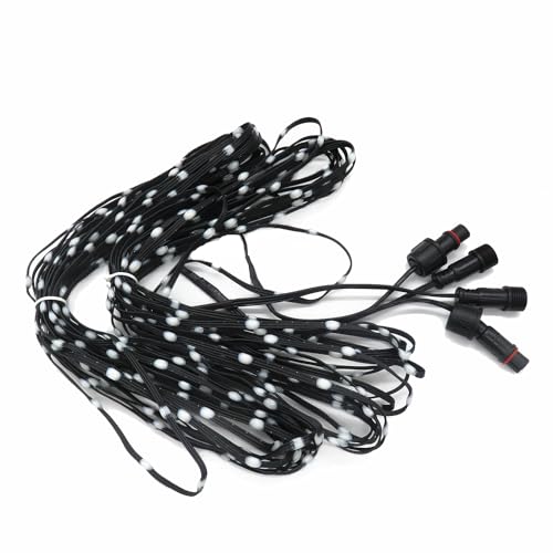 Guirnalda de 400 luces LED de guijarros DC12V WS2811 200CT por hebra, cable negro de paso de 5 cm para decoración del hogar, árbol, jardín y patio (12 V-xconnect)