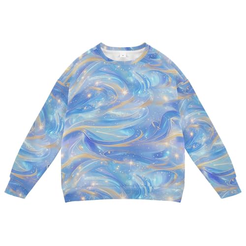 JUNZAN Liquid Blue Kids Girls Sweatshirt Hoodie Long Sleeve Fall Tops Shirts Sports 4T