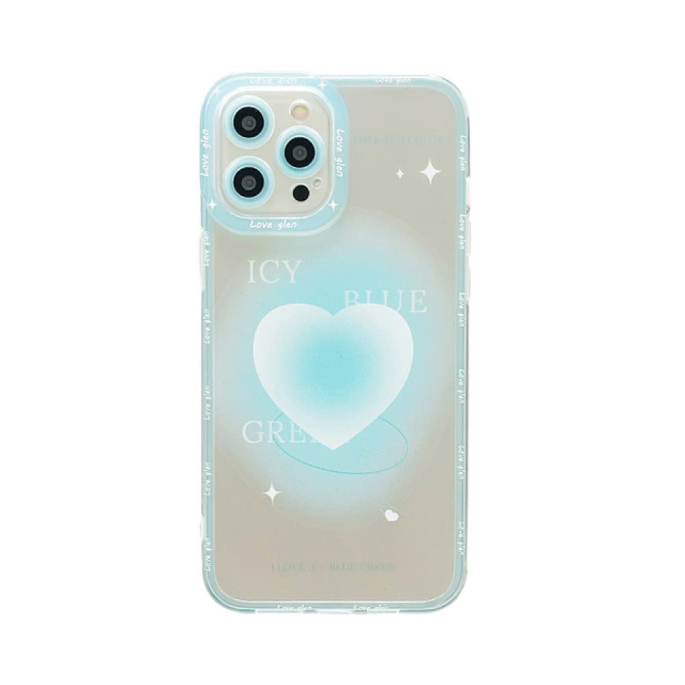 Niebieskie etui na telefon w kształcie serca dla iphone 12 11 Pro Max X XS XR 7 8 Plus odporne na wstrząsy silikonowe etui chroniące przed upadkiem, 1 dla iPhone X XS