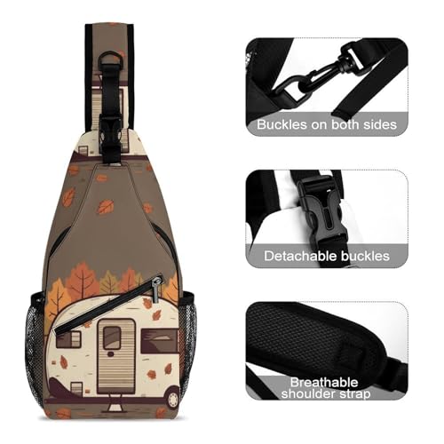 Bolso Sling Camper Happy Fall para Hombro y Pecho miniatura 3