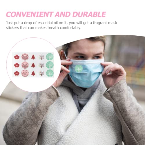 Lurrose 90 peças Aromaterapia Máscara Perfumada Adesivo Aroma Fragrância Facial Decalques Máscaras P