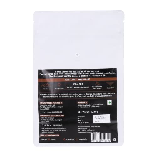 Image of Brewhill Coffee | Medium-Dark Roast (Ground Coffee) | Made with 100% Specialty Grade Arabica Coffee Beans, Bag (500)